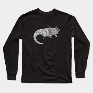 Axolotl Ink Art - on dark colors Long Sleeve T-Shirt